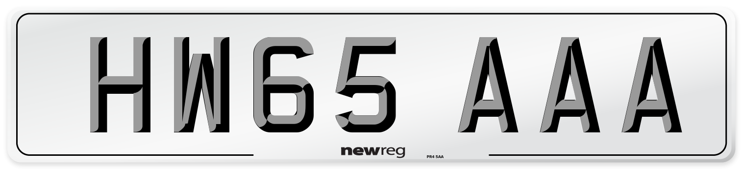 HW65 AAA Number Plate from New Reg